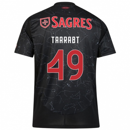 Kandiny Kinder Adel Taarabt #49 Schwarz Rot Auswärtstrikot Trikot 2024/25 T-Shirt