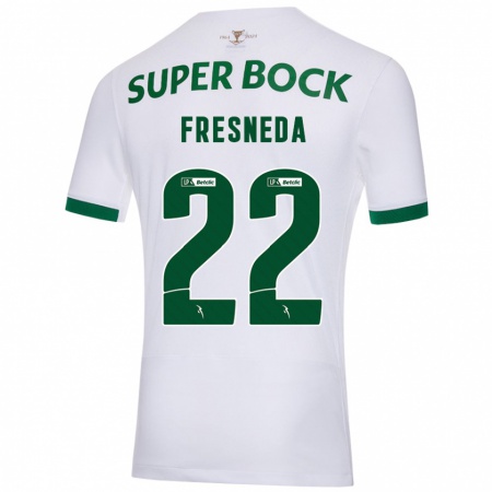 Kandiny Kinder Iván Fresneda #22 Weiß Grün Auswärtstrikot Trikot 2024/25 T-Shirt