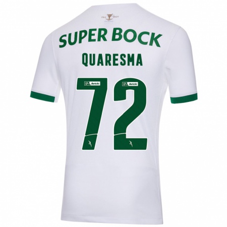 Kandiny Kinder Eduardo Quaresma #72 Weiß Grün Auswärtstrikot Trikot 2024/25 T-Shirt