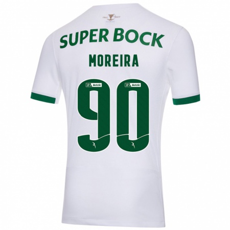 Kandiny Kinder Afonso Moreira #90 Weiß Grün Auswärtstrikot Trikot 2024/25 T-Shirt