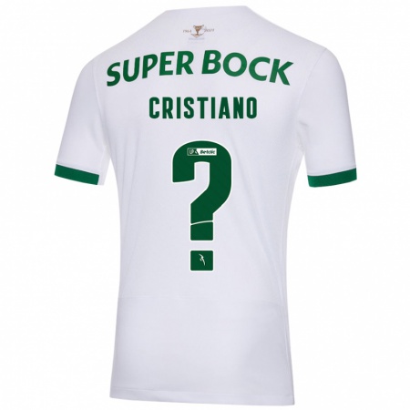 Kandiny Kinder José Cristiano #0 Weiß Grün Auswärtstrikot Trikot 2024/25 T-Shirt