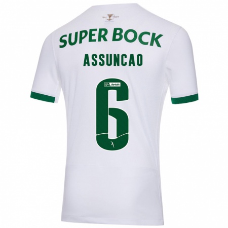 Kandiny Kinder João Assunção #6 Weiß Grün Auswärtstrikot Trikot 2024/25 T-Shirt