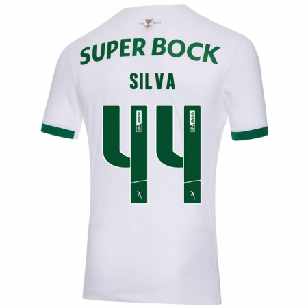 Kandiny Kinder Pedro Silva #44 Weiß Grün Auswärtstrikot Trikot 2024/25 T-Shirt