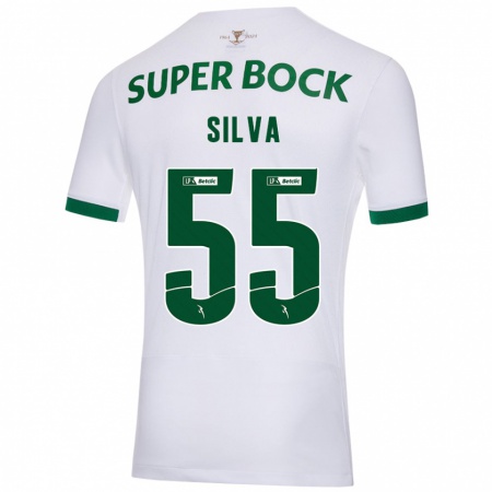 Kandiny Kinder José Silva #55 Weiß Grün Auswärtstrikot Trikot 2024/25 T-Shirt