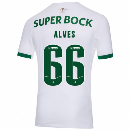 Kandiny Kinder Miguel Alves #66 Weiß Grün Auswärtstrikot Trikot 2024/25 T-Shirt