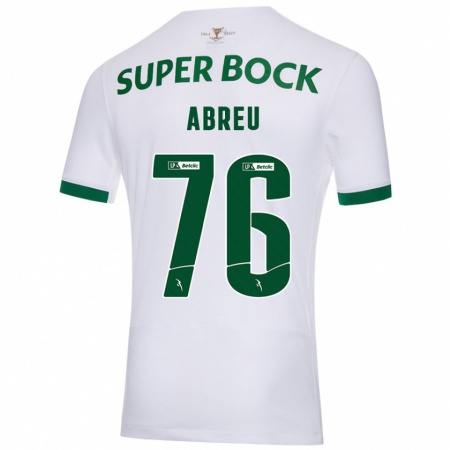 Kandiny Kinder Diogo Abreu #76 Weiß Grün Auswärtstrikot Trikot 2024/25 T-Shirt