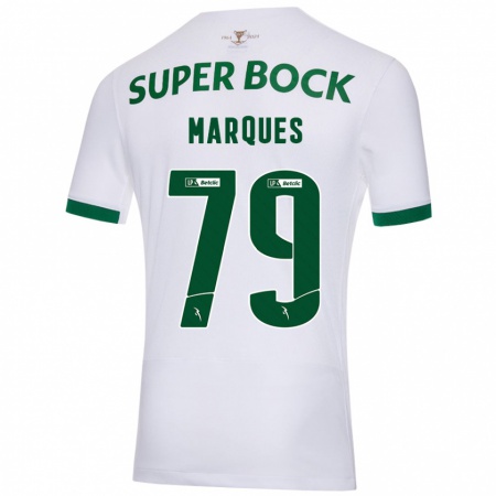 Kandiny Kinder Rodrigo Marquês #79 Weiß Grün Auswärtstrikot Trikot 2024/25 T-Shirt