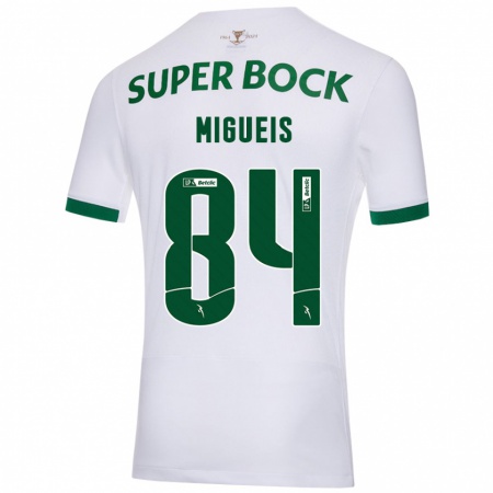 Kandiny Kinder Pedro Miguéis #84 Weiß Grün Auswärtstrikot Trikot 2024/25 T-Shirt