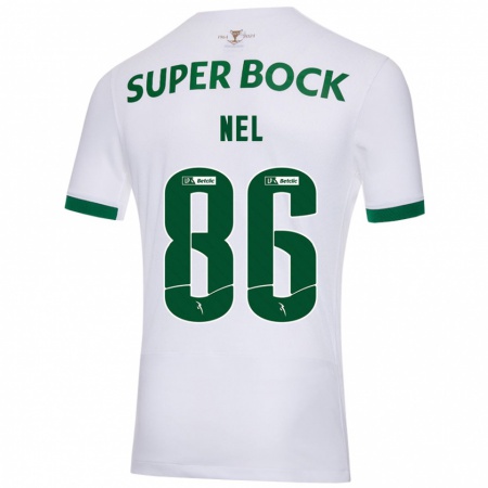 Kandiny Kinder Rafael Nel #86 Weiß Grün Auswärtstrikot Trikot 2024/25 T-Shirt