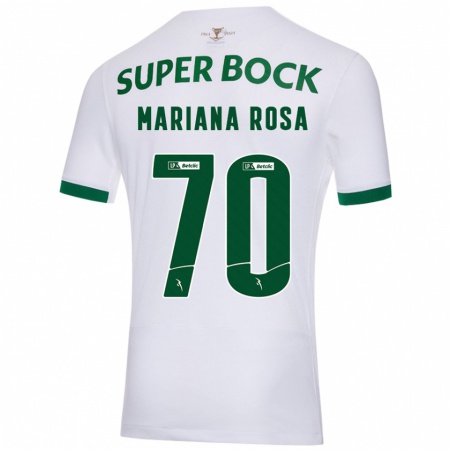 Kandiny Kinder Mariana Silva Pinto Vilaça Da Rosa #70 Weiß Grün Auswärtstrikot Trikot 2024/25 T-Shirt