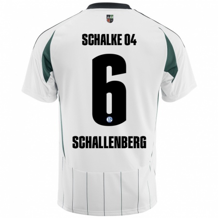 Kandiny Kinder Ron Schallenberg #6 Weiß Grün Auswärtstrikot Trikot 2024/25 T-Shirt