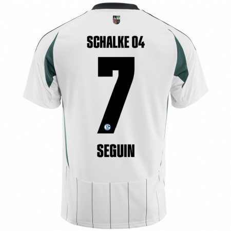 Kandiny Kinder Paul Seguin #7 Weiß Grün Auswärtstrikot Trikot 2024/25 T-Shirt