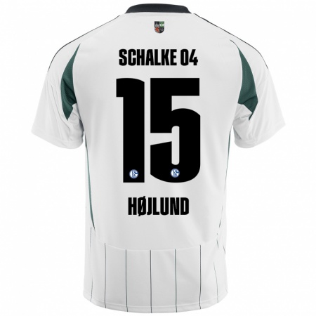 Kandiny Kinder Emil Højlund #15 Weiß Grün Auswärtstrikot Trikot 2024/25 T-Shirt