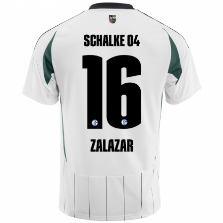 Kandiny Kinder Mauro Zalazar #16 Weiß Grün Auswärtstrikot Trikot 2024/25 T-Shirt