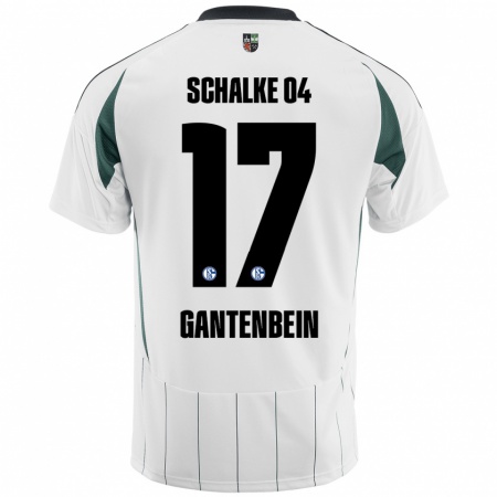 Kandiny Kinder Adrian Gantenbein #17 Weiß Grün Auswärtstrikot Trikot 2024/25 T-Shirt