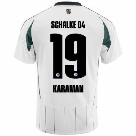 Kandiny Kinder Kenan Karaman #19 Weiß Grün Auswärtstrikot Trikot 2024/25 T-Shirt