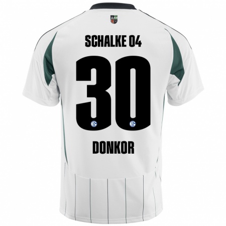 Kandiny Kinder Anton Donkor #30 Weiß Grün Auswärtstrikot Trikot 2024/25 T-Shirt