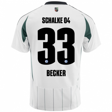 Kandiny Kinder Vitalie Becker #33 Weiß Grün Auswärtstrikot Trikot 2024/25 T-Shirt