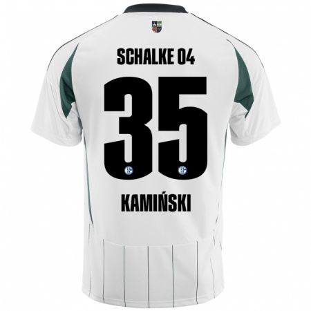 Kandiny Kinder Marcin Kaminski #35 Weiß Grün Auswärtstrikot Trikot 2024/25 T-Shirt