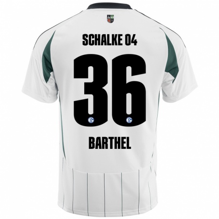 Kandiny Kinder Niklas Barthel #36 Weiß Grün Auswärtstrikot Trikot 2024/25 T-Shirt