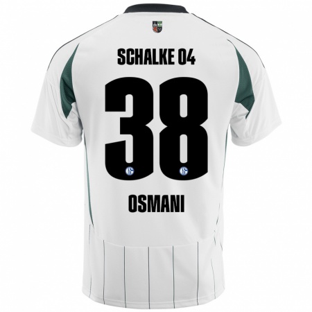 Kandiny Kinder Tristan Osmani #38 Weiß Grün Auswärtstrikot Trikot 2024/25 T-Shirt