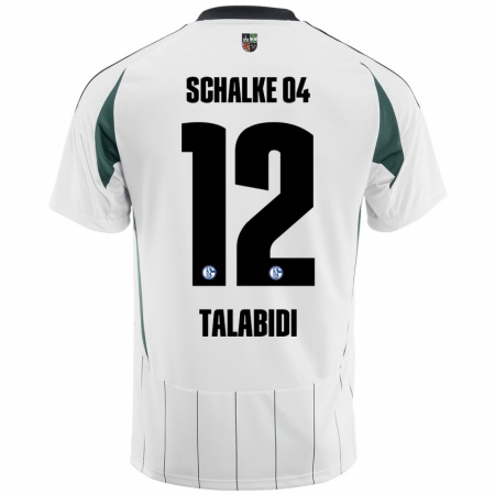 Kandiny Kinder Malik Talabidi #12 Weiß Grün Auswärtstrikot Trikot 2024/25 T-Shirt