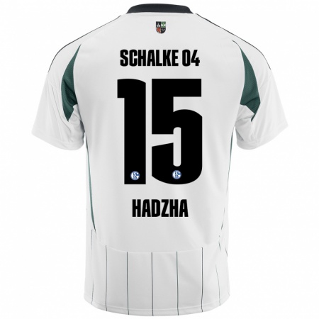 Kandiny Kinder Nedzhib Hadzha #15 Weiß Grün Auswärtstrikot Trikot 2024/25 T-Shirt