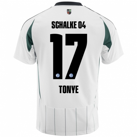 Kandiny Kinder Yannick Tonye #17 Weiß Grün Auswärtstrikot Trikot 2024/25 T-Shirt