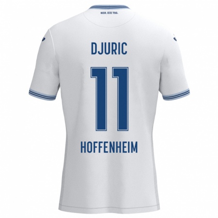 Kandiny Kinder Luka Djuric #11 Weiß Blau Auswärtstrikot Trikot 2024/25 T-Shirt