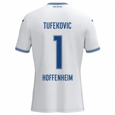 Kandiny Kinder Martina Tufekovic #1 Weiß Blau Auswärtstrikot Trikot 2024/25 T-Shirt