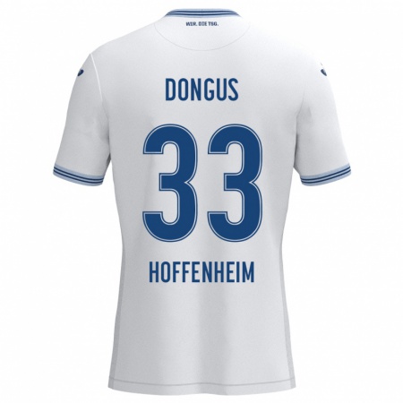 Kandiny Kinder Fabienne Dongus #33 Weiß Blau Auswärtstrikot Trikot 2024/25 T-Shirt