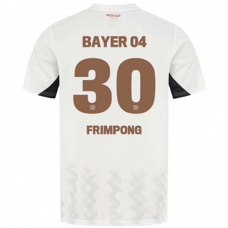 Kandiny Kinder Jeremie Frimpong #30 Weiß Schwarz Auswärtstrikot Trikot 2024/25 T-Shirt