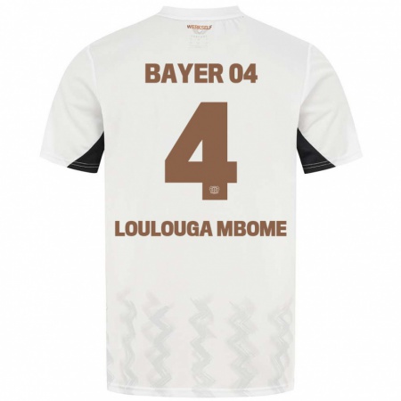 Kandiny Kinder Adrien Loulouga Mbome #4 Weiß Schwarz Auswärtstrikot Trikot 2024/25 T-Shirt