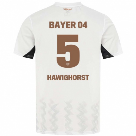 Kandiny Kinder Ben Hawighorst #5 Weiß Schwarz Auswärtstrikot Trikot 2024/25 T-Shirt