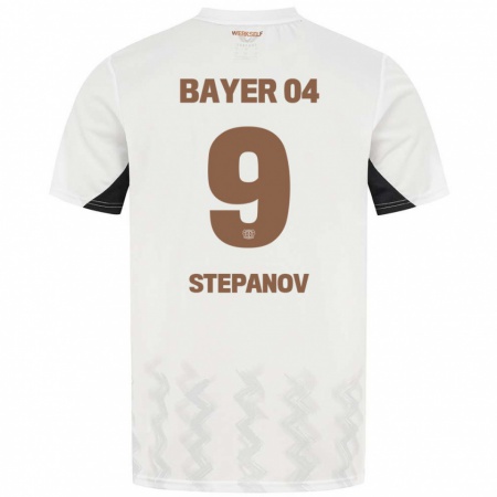 Kandiny Kinder Artem Stepanov #9 Weiß Schwarz Auswärtstrikot Trikot 2024/25 T-Shirt