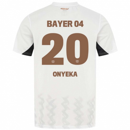 Kandiny Kinder Francis Onyeka #20 Weiß Schwarz Auswärtstrikot Trikot 2024/25 T-Shirt