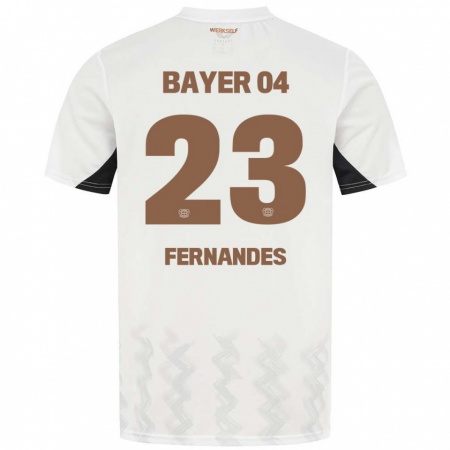 Kandiny Kinder Tyron Fernandes #23 Weiß Schwarz Auswärtstrikot Trikot 2024/25 T-Shirt