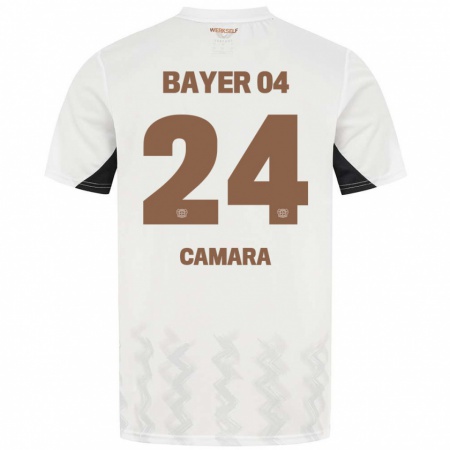 Kandiny Kinder Nourdine Camara #24 Weiß Schwarz Auswärtstrikot Trikot 2024/25 T-Shirt