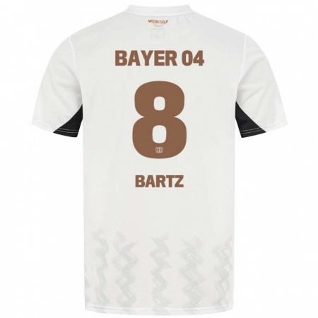 Kandiny Kinder Paulina Bartz #8 Weiß Schwarz Auswärtstrikot Trikot 2024/25 T-Shirt