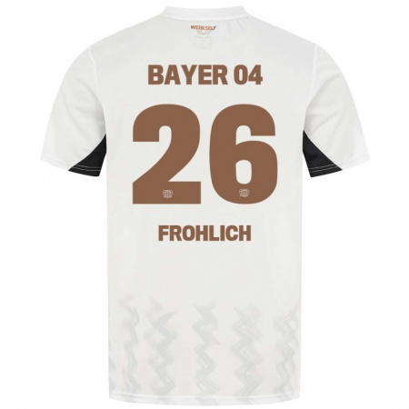 Kandiny Kinder Clara Fröhlich #26 Weiß Schwarz Auswärtstrikot Trikot 2024/25 T-Shirt