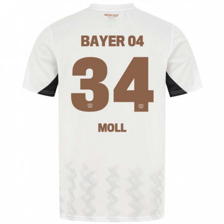 Kandiny Kinder Anne Moll #34 Weiß Schwarz Auswärtstrikot Trikot 2024/25 T-Shirt