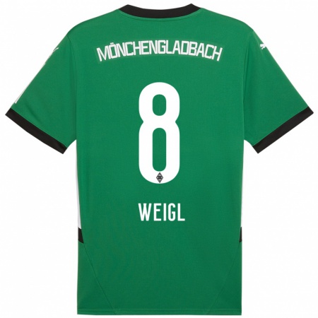 Kandiny Kinder Julian Weigl #8 Grün Weiß Auswärtstrikot Trikot 2024/25 T-Shirt