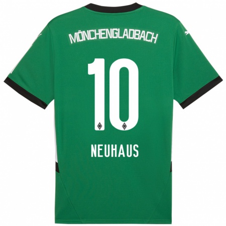 Kandiny Kinder Florian Neuhaus #10 Grün Weiß Auswärtstrikot Trikot 2024/25 T-Shirt