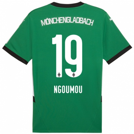 Kandiny Kinder Nathan Ngoumou #19 Grün Weiß Auswärtstrikot Trikot 2024/25 T-Shirt