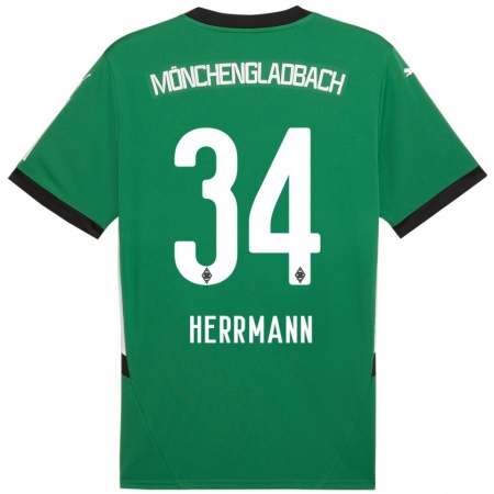 Kandiny Kinder Charles Herrmann #34 Grün Weiß Auswärtstrikot Trikot 2024/25 T-Shirt