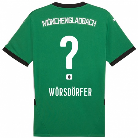 Kandiny Kinder Len Wörsdörfer #0 Grün Weiß Auswärtstrikot Trikot 2024/25 T-Shirt