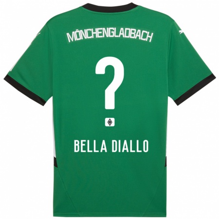 Kandiny Kinder Oumar Bella Diallo #0 Grün Weiß Auswärtstrikot Trikot 2024/25 T-Shirt