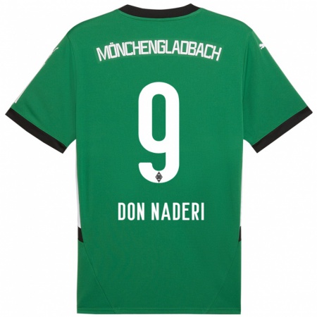 Kandiny Kinder Ryan Naderi #9 Grün Weiß Auswärtstrikot Trikot 2024/25 T-Shirt