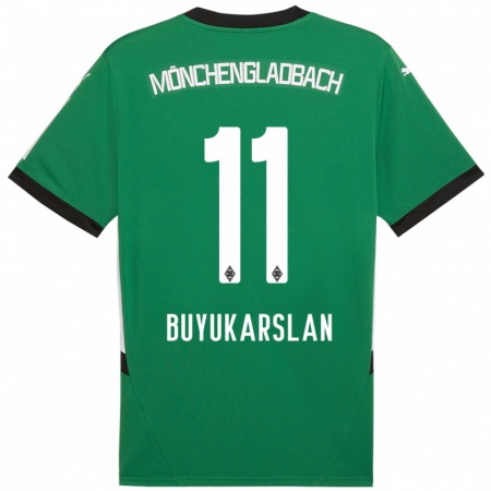 Kandiny Kinder Oguzcan Büyükarslan #11 Grün Weiß Auswärtstrikot Trikot 2024/25 T-Shirt