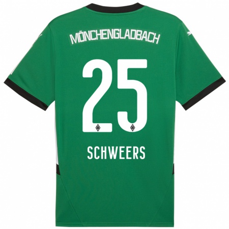 Kandiny Kinder Lion Schweers #25 Grün Weiß Auswärtstrikot Trikot 2024/25 T-Shirt